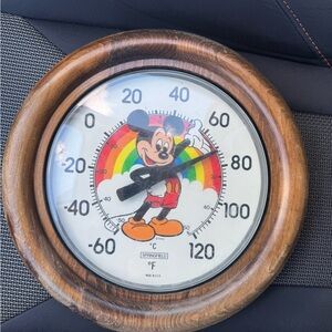 Disney Mickey Mouse Wall Thermometer - Brown and Multicolor